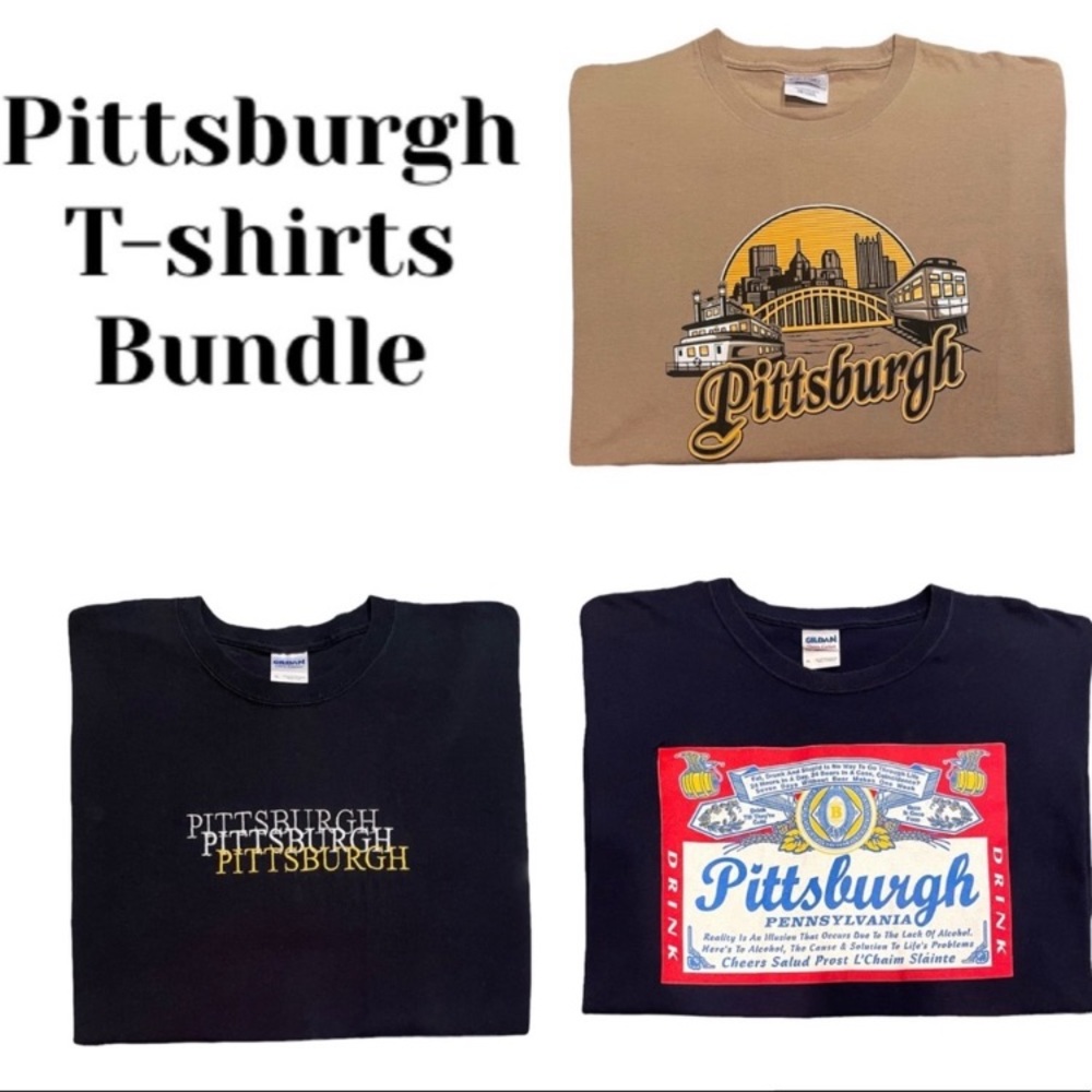 Pittsburgh Graphic T-shirt Bundle Pittsburgh Pennsylvania T-Shirts Mens XL